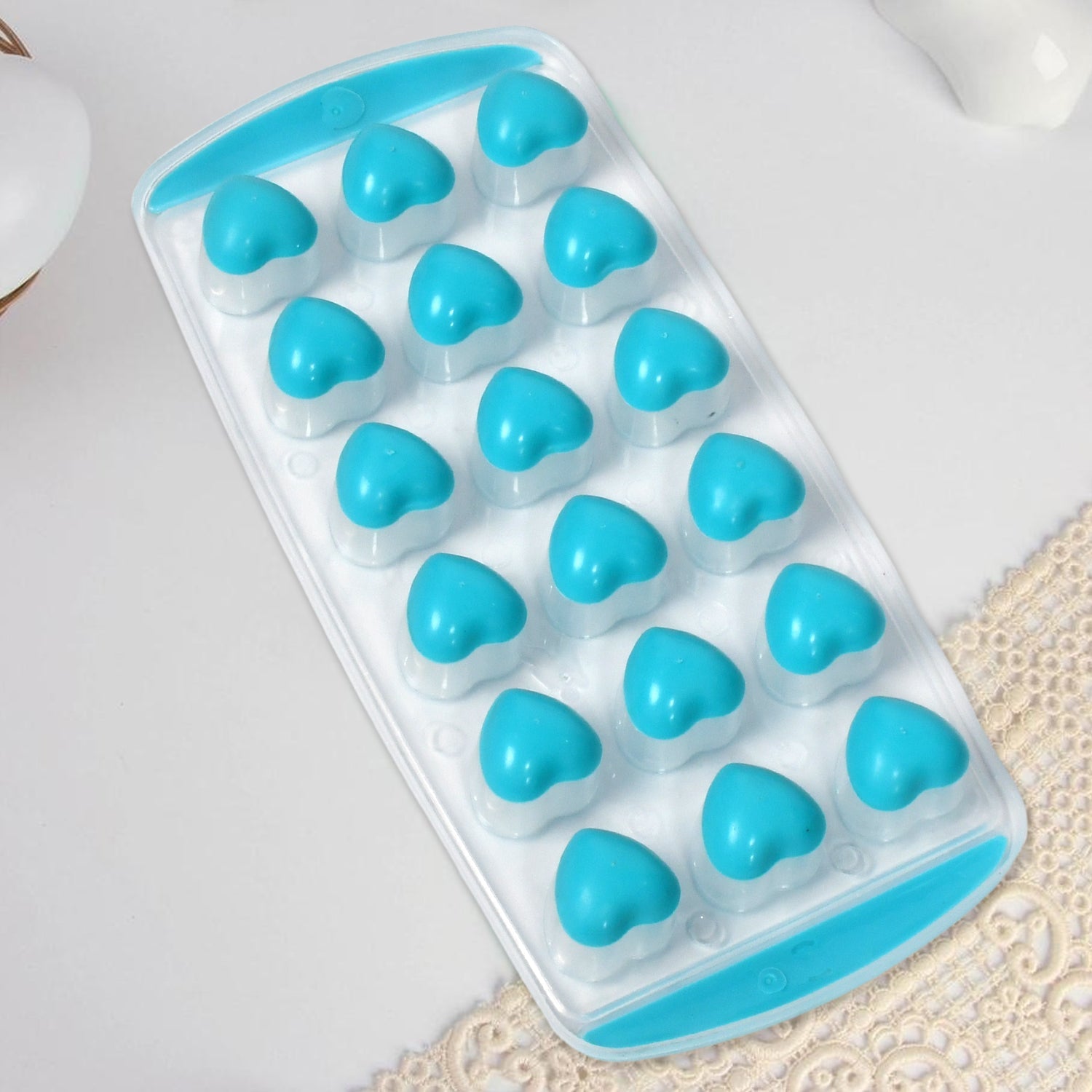 5352 Easy Push Premium POP-UP ice Tray, With Flexible Silicon Bottom and Lid, Heart Shape 18 Cube Trays DeoDap 5352 Easy Push Premium POP-UP ice Tray, With Flexible Silicon Bottom and Lid, Heart Shape 18 Cube Trays DeoDap